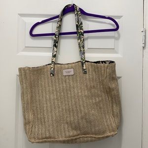 VS Victoria Secret straw silky lining tote